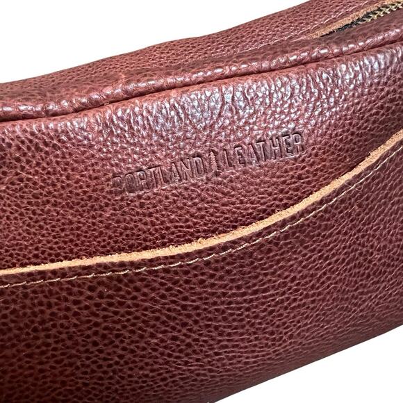 Portland Leather Large Brown Nutmeg Pebbled Leather Camera Bag Purse Crossbody - Picture 3 of 16